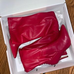 ALDO Over the knee Red faux leather boots!